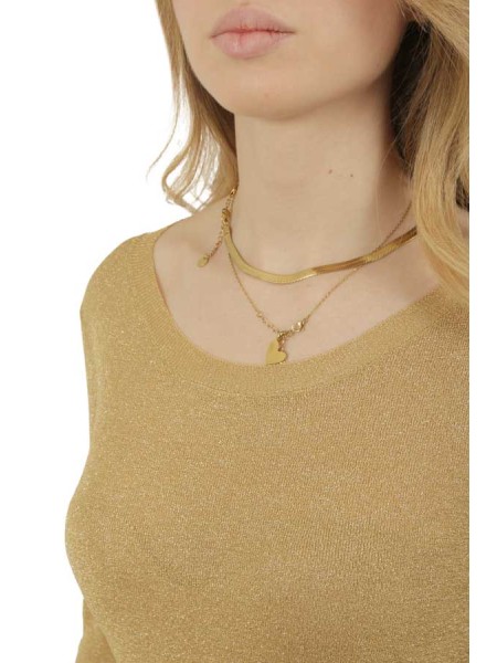 Maglia Roberto Collina in Lurex Oro